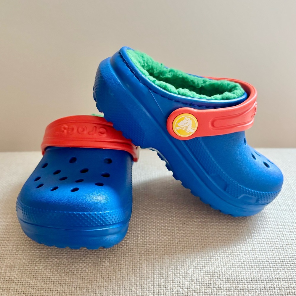 Toddler Blue and Red Crocs Shoes NWOT